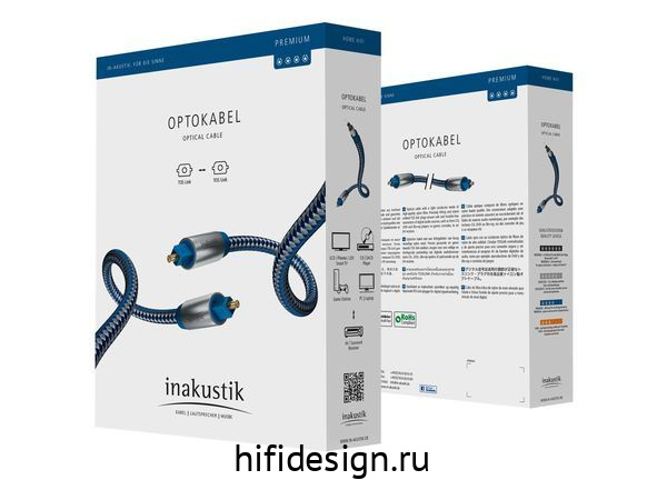 межблочный оптический кабель inakustik premium optical cable, toslink, 5 m